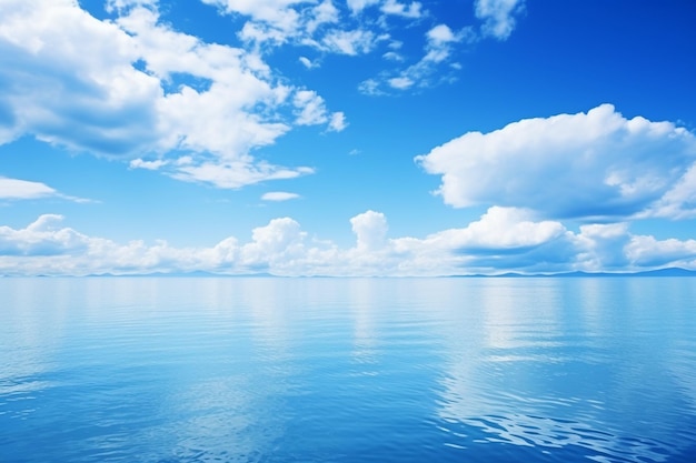 Beau nuage blanc sur le ciel bleu et la mer ou l'océan