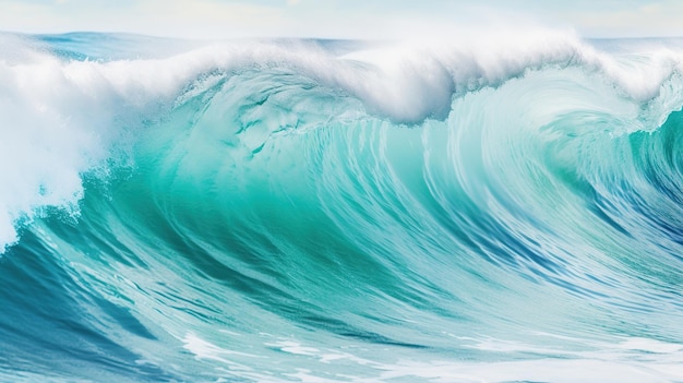 beau panorama des vagues de mer avec des couleurs turquoises pendant la journée