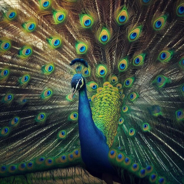 Un beau paon affichant ses plumes vibrantes des images de fond de paon
