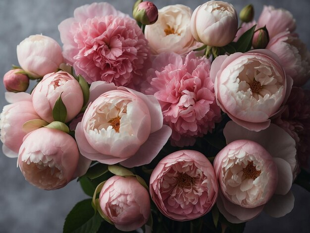 Beau papier peint avec des fleurs roses