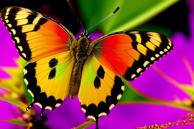 Un beau papillon coloré La beauté captivante des papillons Generative AI