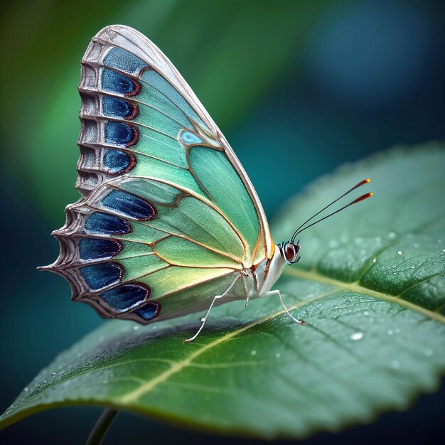 Beau papillon sur la feuille