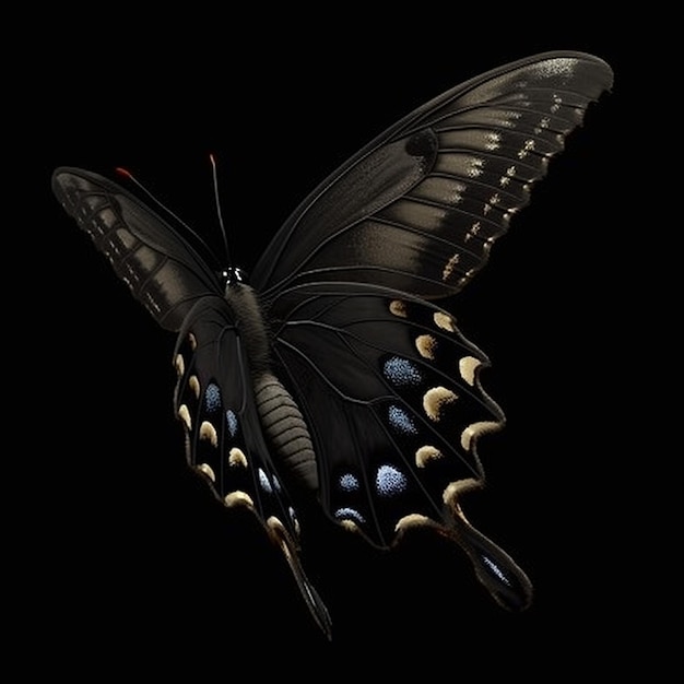 Un beau papillon noir images Generative AI