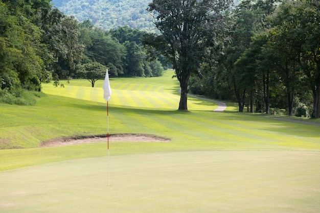 Un beau parcours de golf dans la journée ensoleillée