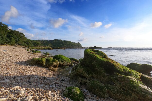 Beau paysage d'après-midi à Wediombo Beach Wediombo Beach situé à Gunung Kidul Yogyakarta Indonésie