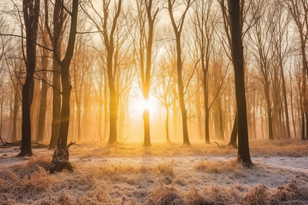 Photo beau paysage avec des arbres en hiver