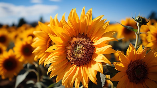 beau paysage de champ de fleurs