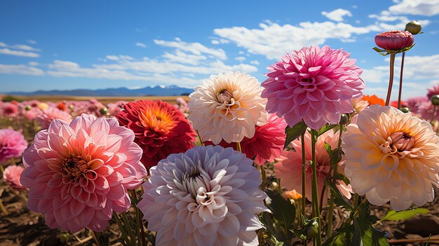 beau paysage de champ de fleurs