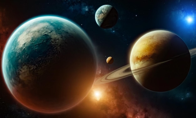 Un beau paysage cosmique lumineux en arrière-plan