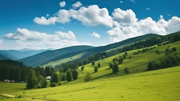 Beau paysage d'été dans les montagnes Ukraine Carpates