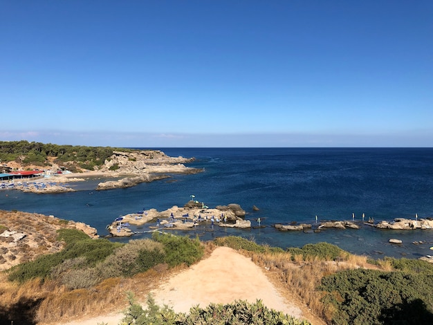 Beau paysage d'été de rhodes grèce