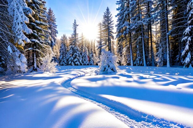 beau paysage de forêt magique