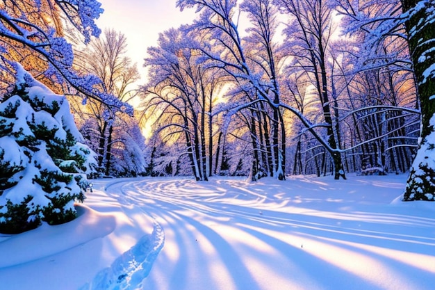 beau paysage de forêt magique