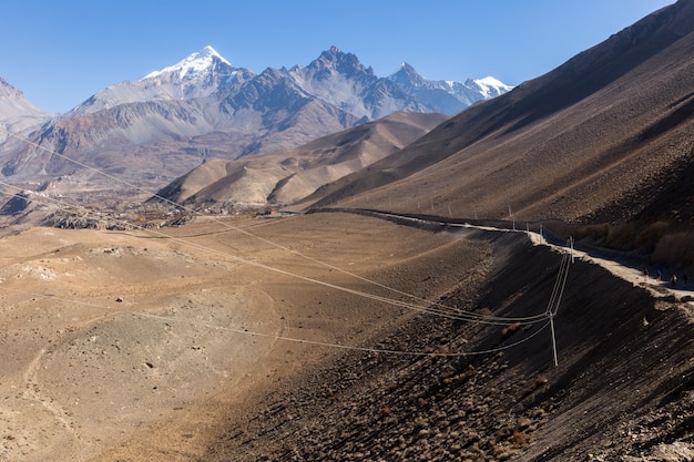 Beau paysage, himalaya, népal