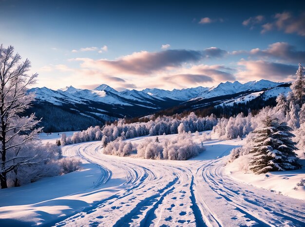 Photo le beau paysage d'hiver