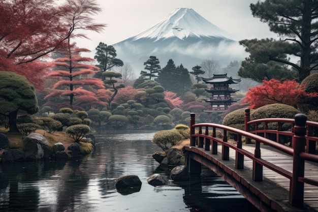 Photo beau paysage japonais japon fond d'écran rivière montagnes forêt