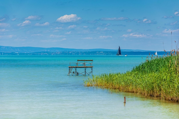 Beau paysage de lac d'été avec de l'eau turquoise