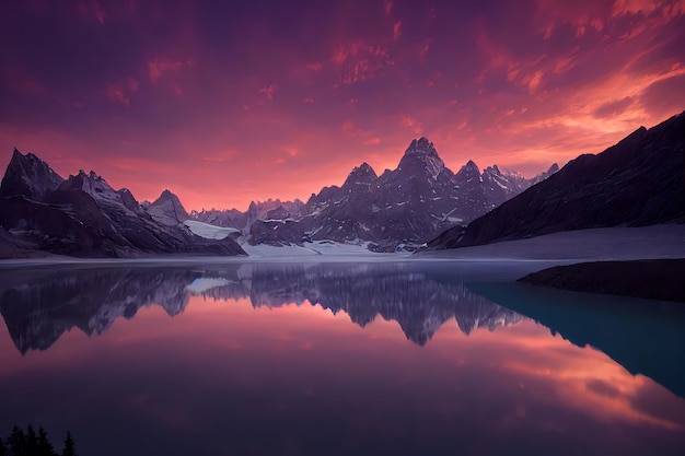 beau paysage de lacs de montagnes glaciaires, de forêts et de fleurs avec des rochers