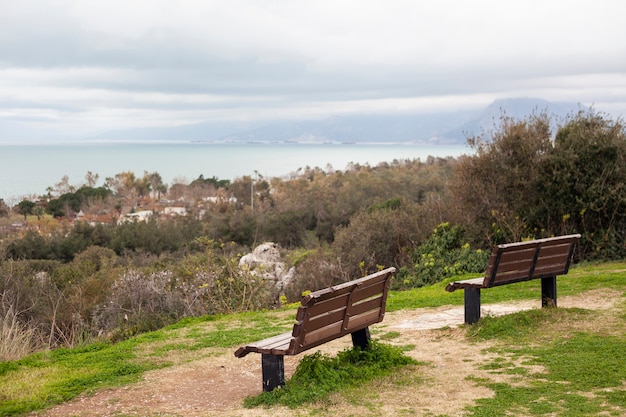 Beau paysage marin et beau parc