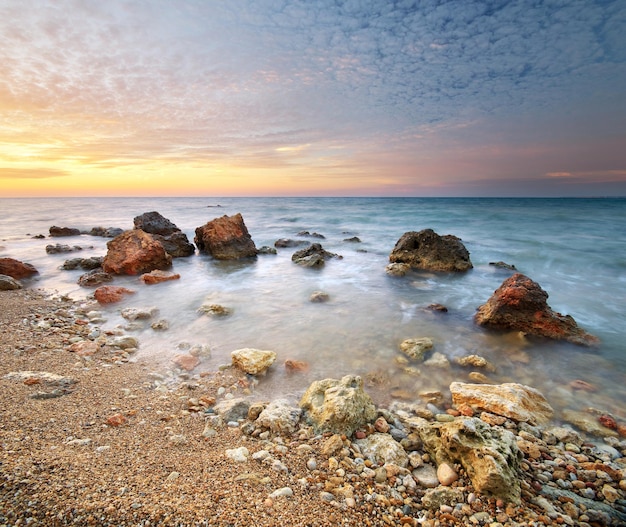 Beau paysage marin. Composition de la nature.