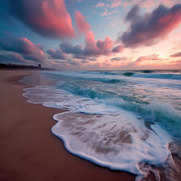 Beau paysage marin Coucher de soleil spectaculaire sur la mer