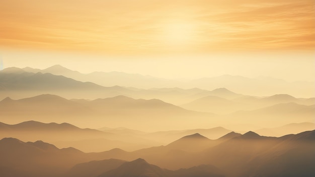 Beau paysage de montagne au lever du soleil en arrière-plan