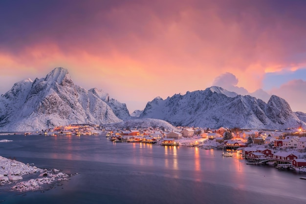 Beau paysage naturel des Lofoten en Norvège Europe