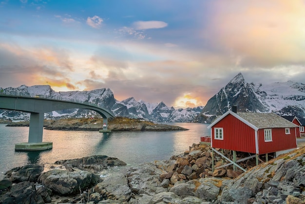 Beau paysage naturel des Lofoten en Norvège