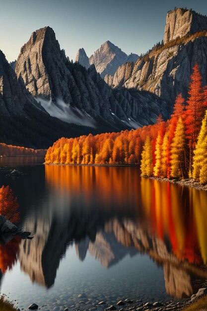 Beau paysage photographie fond d'écran fond pics lac canyon ciel nuages blancs