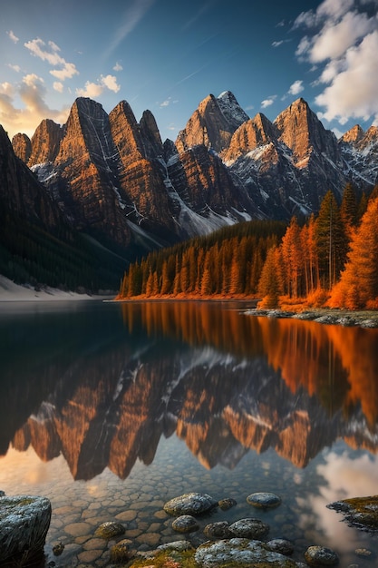 Beau paysage photographie fond d'écran fond pics lac canyon ciel nuages blancs