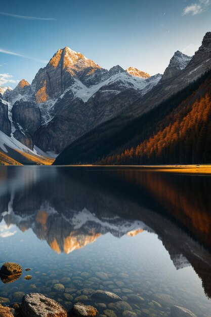 Beau paysage photographie fond d'écran fond pics lac canyon ciel nuages blancs