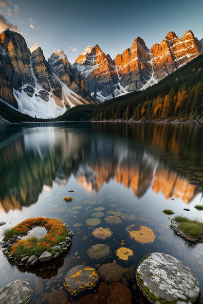 Beau paysage photographie fond d'écran fond pics lac canyon ciel nuages blancs