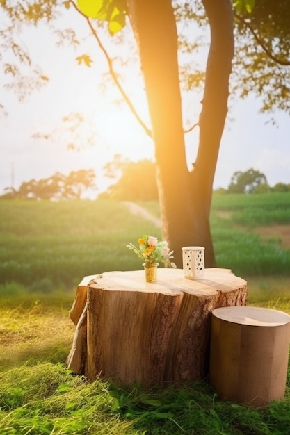 Beau paysage de printemps Ai génératif