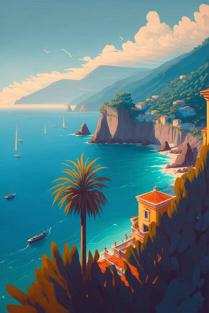 Beau paysage de la Riviera