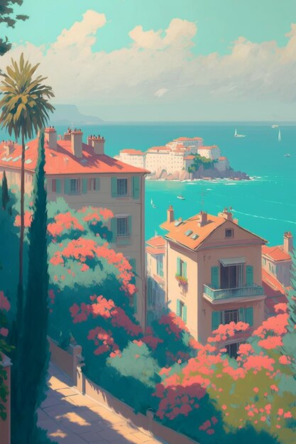 Beau paysage de la Riviera