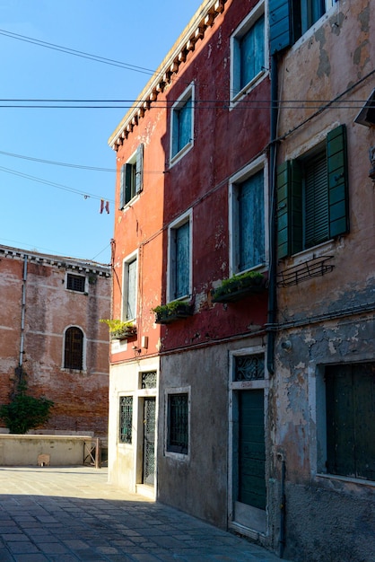 Beau paysage urbain d'architecture et de vue de rue de Venise Italie