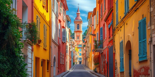 Beau paysage urbain vibrant et vue sur la cathédrale populaire parmi les touristes dans la région méditerranéenne française de France