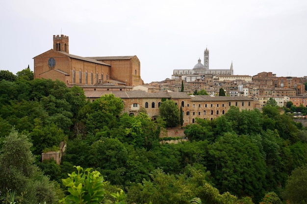 Beau paysage urbain de la ville médiévale historique de Sienne Toscane Italie