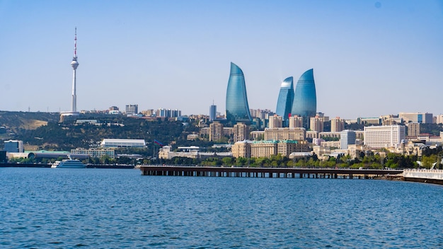 Photo le beau paysage de la ville de bakou bakou azerbaïdjan