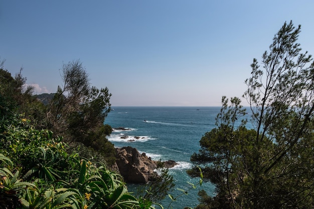 Beau paysage Vue sur la mer méditerranée à Lloret de Mar Catalogne