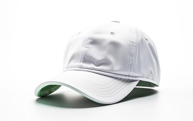 Beau personnage 3D de chapeau de tennis blanc isolé sur fond blanc