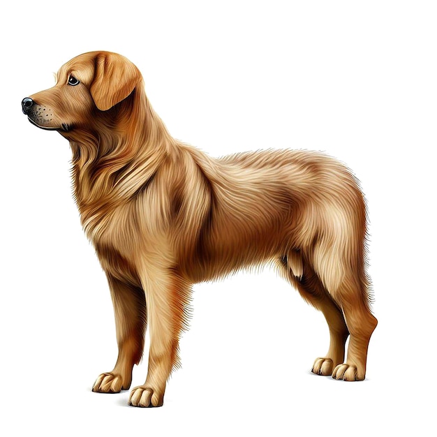 Beau portrait d'un chien ai image d'illustration numérique d'art vectoriel