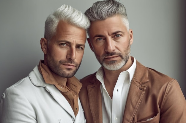 Beau portrait de couple homosexuel gay