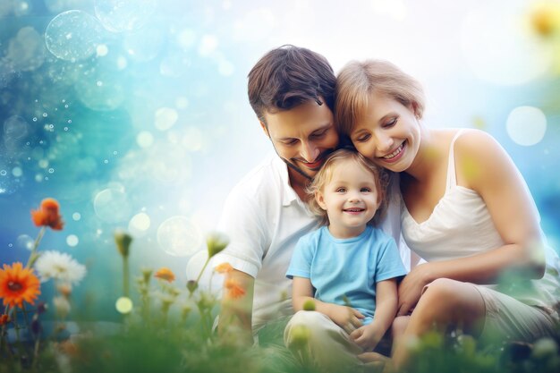 Photo beau portrait d'une famille moderne aimante avec des enfants