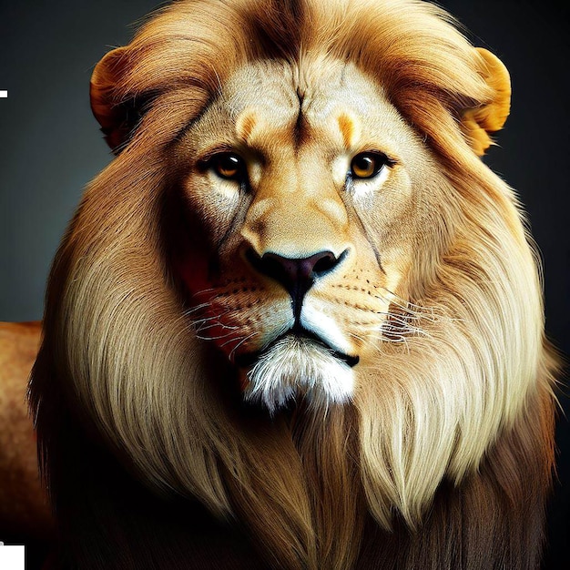 Beau portrait d'un lion ai image d'illustration numérique d'art vectoriel
