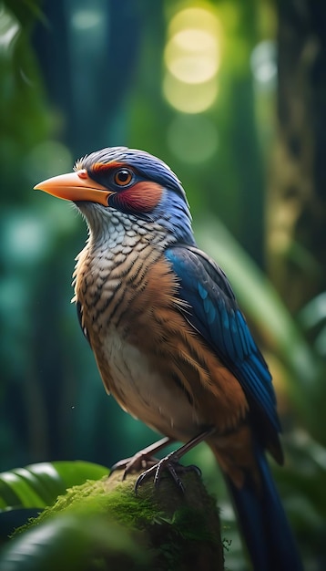 Photo un beau portrait d'un papier peint d'un oiseau