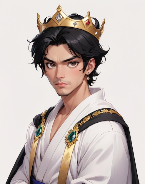 Le beau prince avec une couronne d'or