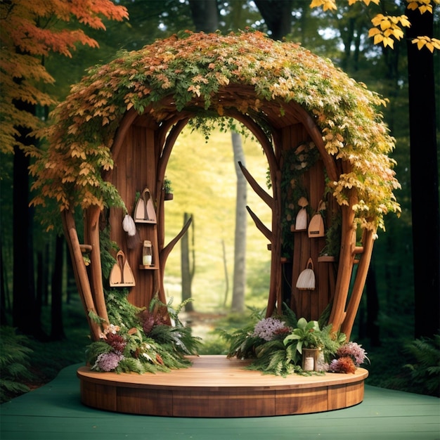 Beau produit de la nature podium en bois