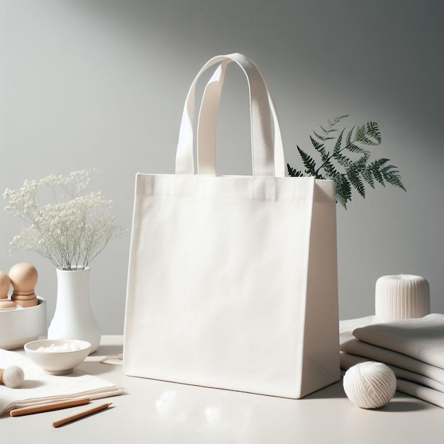 un beau sac à dos en toile blanche