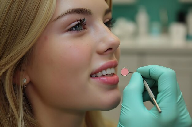 Photo un beau sourire et des dents saines concept de cabinet dentaire généré par l'ia